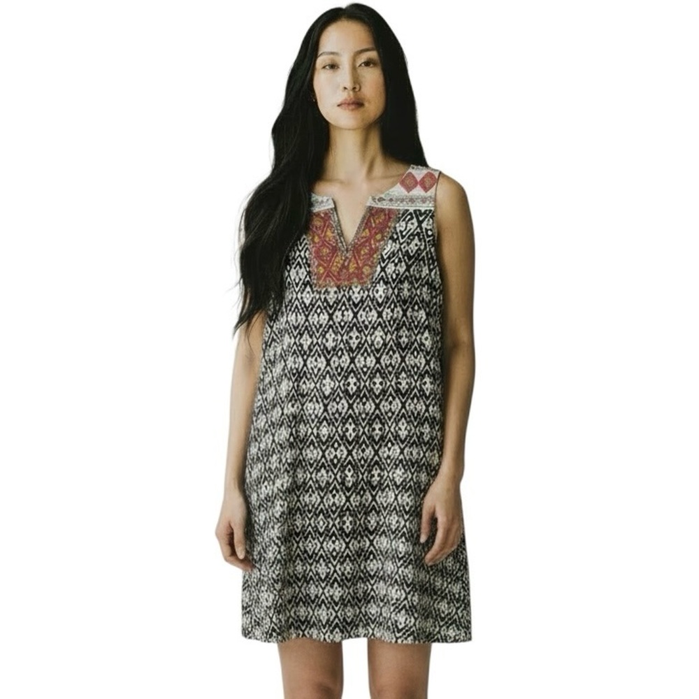 THML Tribal Embroidered Ikat Dress Women’s M Multicolored Embroidered Mini Tunic